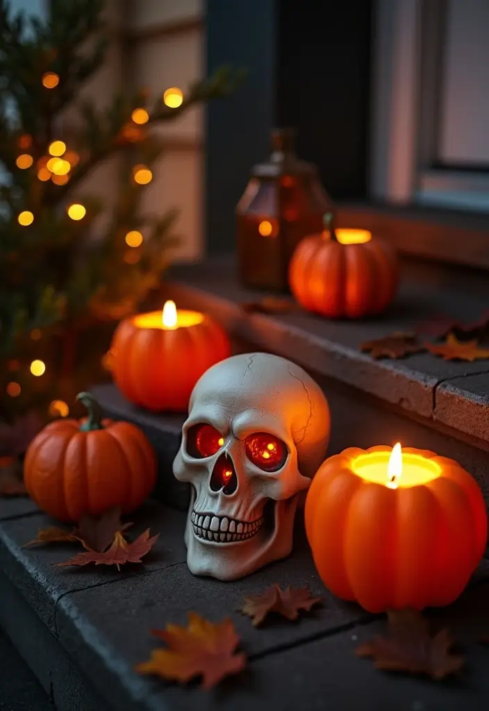 16 Creative Halloween Porch Ideas That Will Get You in the Spooky Spirit (Don’t Miss #5!) - 14. Creepy Candlelight