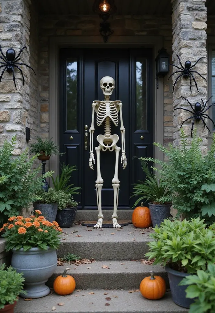 16 Creative Halloween Porch Ideas That Will Get You in the Spooky Spirit (Don’t Miss #5!) - 7. Creepy Crawly Critters