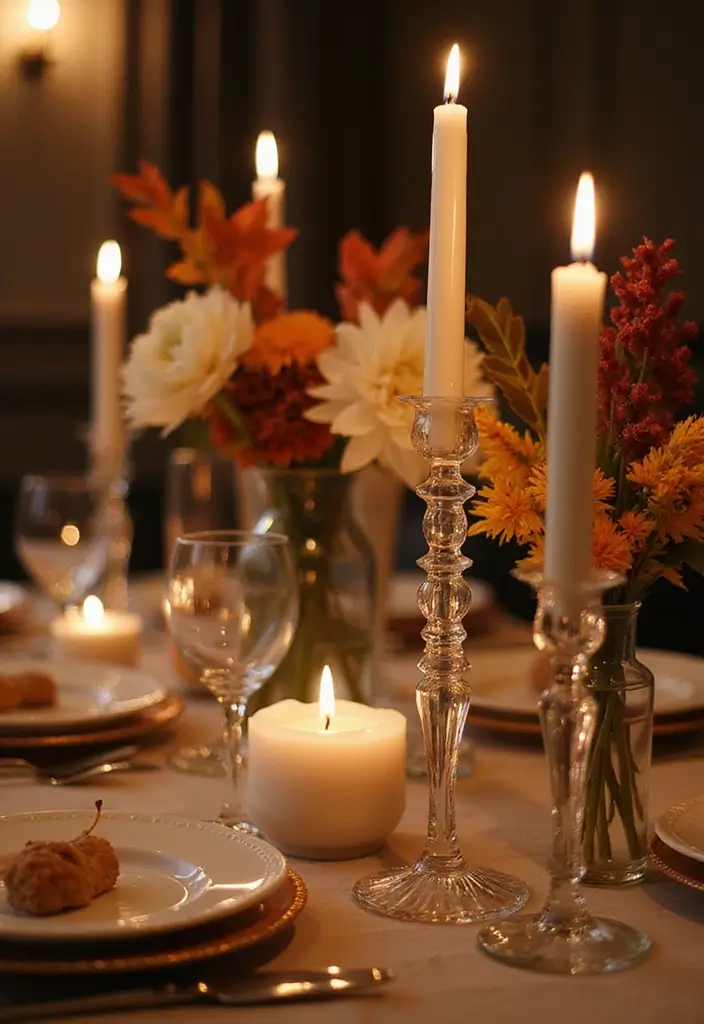 18 Elegant Fall Table Decor Ideas That Will WOW Your Dinner Guests! - 9. Elegant Glass Accents