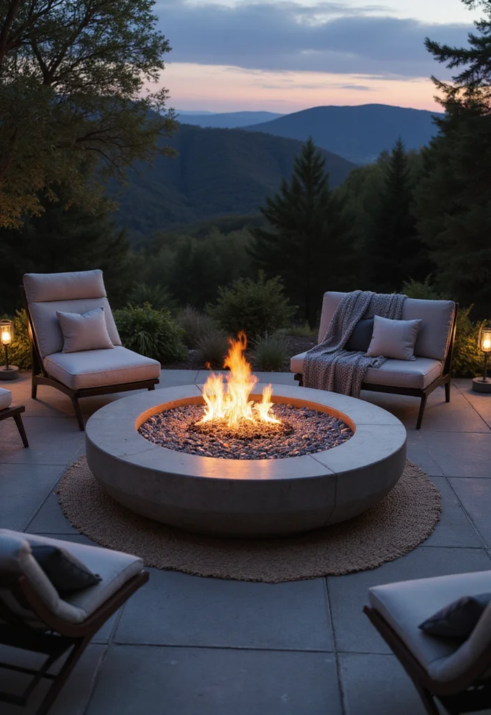 12 Cozy Backyard Fire Pit Ideas That Will Make You the Host of the Year! - 2. Fire Table for Modern Flair 1