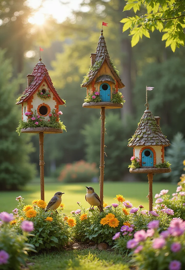 10 Whimsical Garden Ideas That Will Spark Your Imagination (You Won't Believe #10!) - 6. Whimsical Birdhouses 1