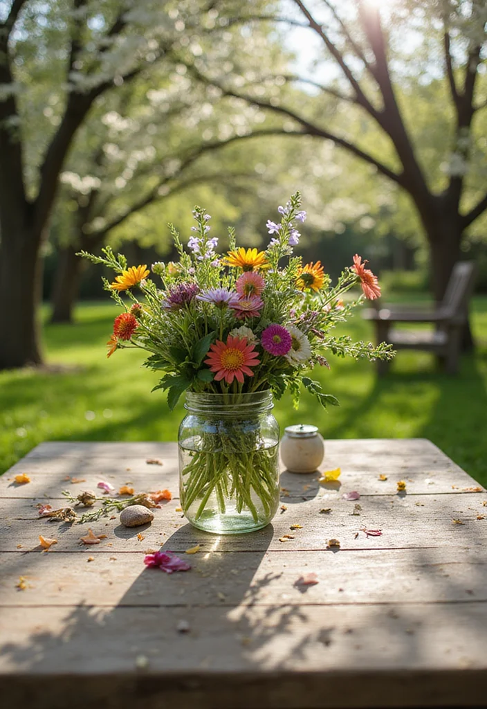 14 Creative Spring Table Centerpieces Perfect for Family Gatherings (Try #9!) - 1. Colorful Wildflower Arrangement 1