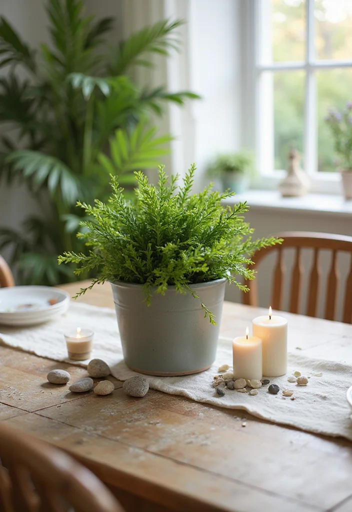 14 Creative Spring Table Centerpieces Perfect for Family Gatherings (Try #9!) - 14. Potted Plant Centerpiece 1