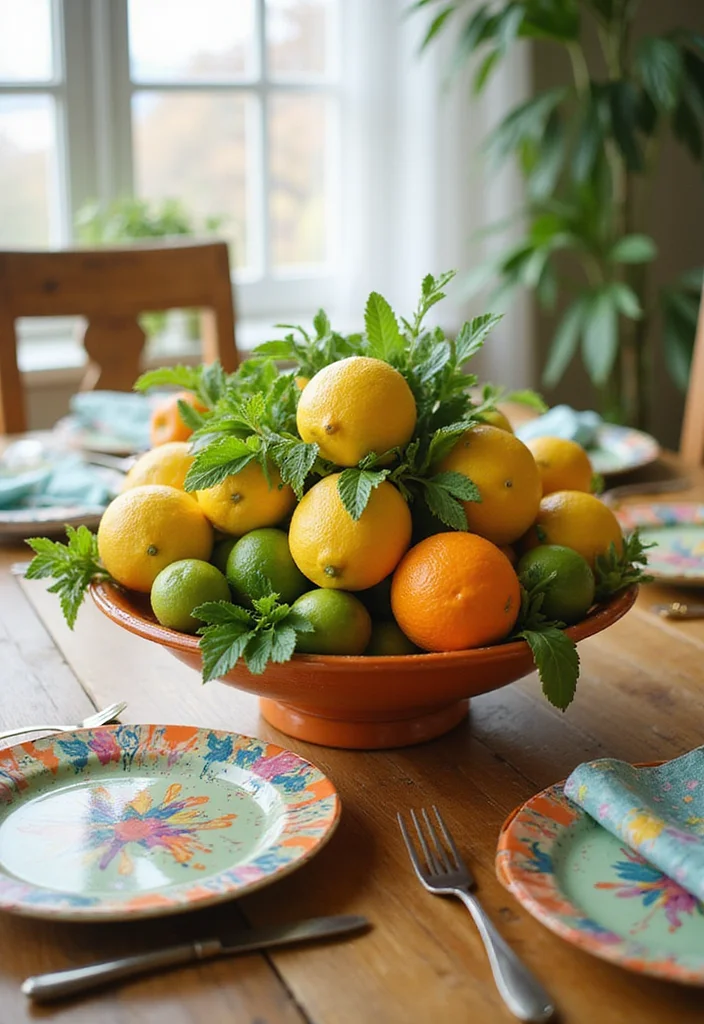 14 Creative Spring Table Centerpieces Perfect for Family Gatherings (Try #9!) - 2. Citrus-Inspired Delight 1
