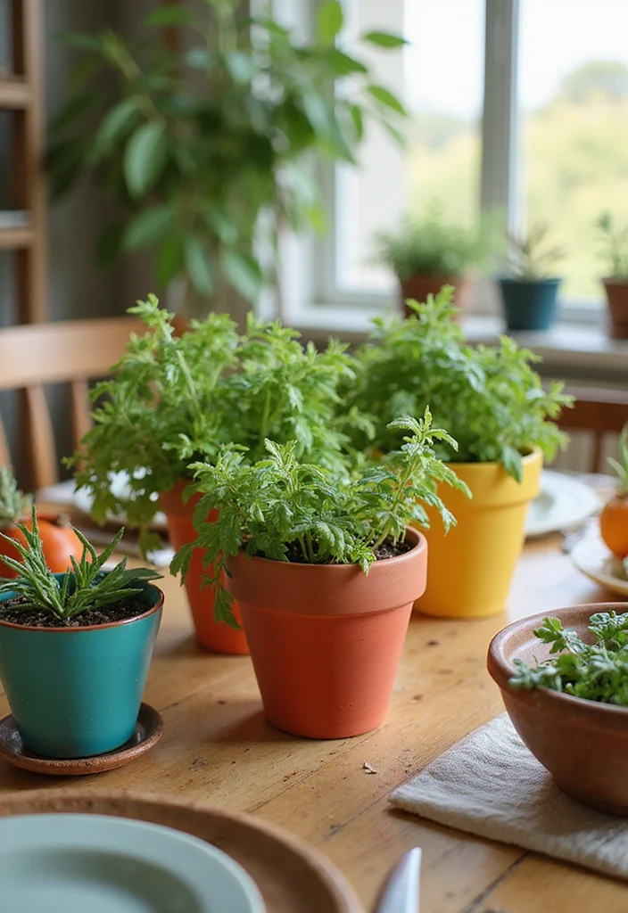 14 Creative Spring Table Centerpieces Perfect for Family Gatherings (Try #9!) - 8. DIY Painted Terracotta Pots 1