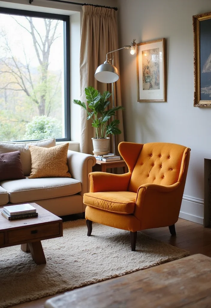 15 Cozy Living Room Ideas That'll Make You Want to Snuggle Up Right Now! - 7. Use Statement Furniture 1