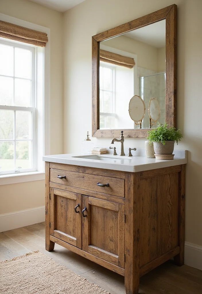 9 Modern Bathroom Vanity Ideas That Will Transform Your Space (You Won't Believe #12!) - 5. Rustic Farmhouse Style 1