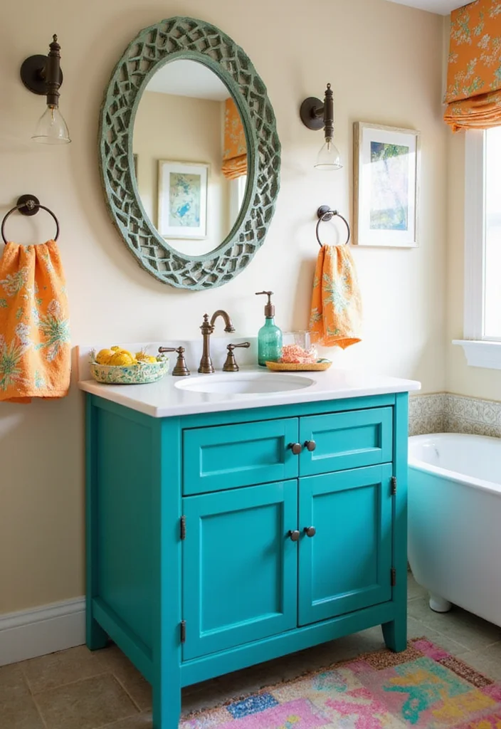 9 Modern Bathroom Vanity Ideas That Will Transform Your Space (You Won't Believe #12!) - 8. Colorful Accents 1